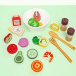 KABI My Favourite Salad Wooden Pretend Play Toy | Salad Bowl Set for Kids | Montessori Role Play Food | Age 3+ | Indoor Play - Image 2