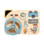 Wooden Driving Busy Board with Steering Wheel for Toddlers | Interactive Learning Toy | Shopbefikar India