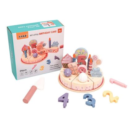 My Little Birthday Cake 24 Pcs Wooden Cutting Toy Set for Kids | Shopbefikar