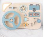 Wooden Driving Busy Board for Toddlers | Steering Wheel Interactive Learning Toy | Montessori Car Dashboard Pretend Play | Age 2–5 Years - Image 2