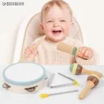 Vintage Wooden Music Set for Kids | Multi Instrument Musical Toy Kit | Xylophone, Tambourine & Maracas | Age 3+ | Montessori Learning - Image 4