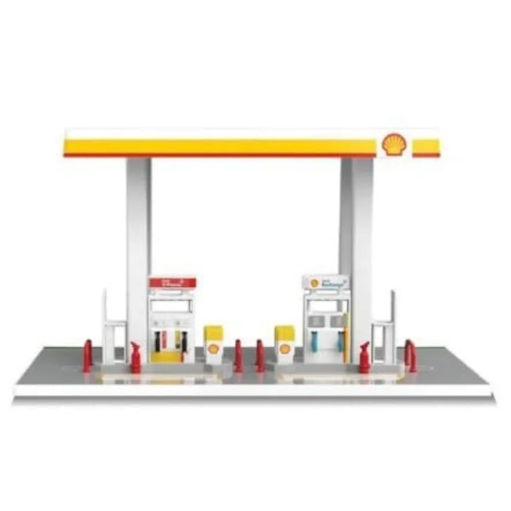 CCA Shell Gas Station Model with 1:64 Porsche Car | Licensed Diecast Display Set | Assembly Playset | Collectible Toy - Image 7