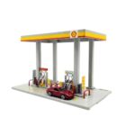 CCA Shell Gas Station Model with 1:64 Porsche Diecast Car | Licensed Display Playset | Shopbefikar India