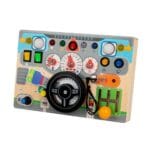 Montessori Steering Wheel Busy Board for Kids | Wooden Driving Dashboard Activity Toy | Preschool Learning Toy | Shopbefikar India