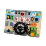 Montessori Steering Wheel Busy Board for Kids | Wooden Driving Dashboard Activity Toy | Preschool Learning Toy | Shopbefikar India