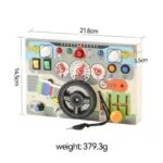 Montessori Steering Wheel Busy Board | Wooden Driving Activity Toy | Preschool Learning Toy | 3+ Years - Image 5