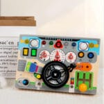 Montessori Steering Wheel Busy Board | Wooden Driving Activity Toy | Preschool Learning Toy | 3+ Years - Image 4