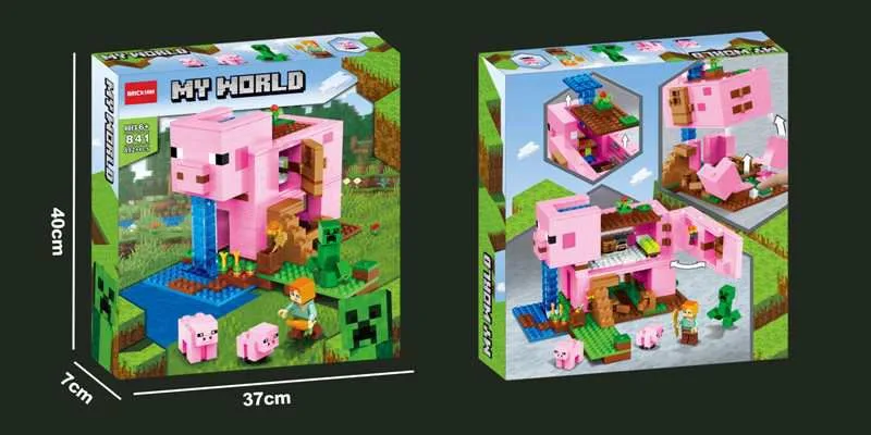 My World 841 The Pig House Building Blocks | Pixel World Construction Set | 492 PCS | Age 6+ - Image 5