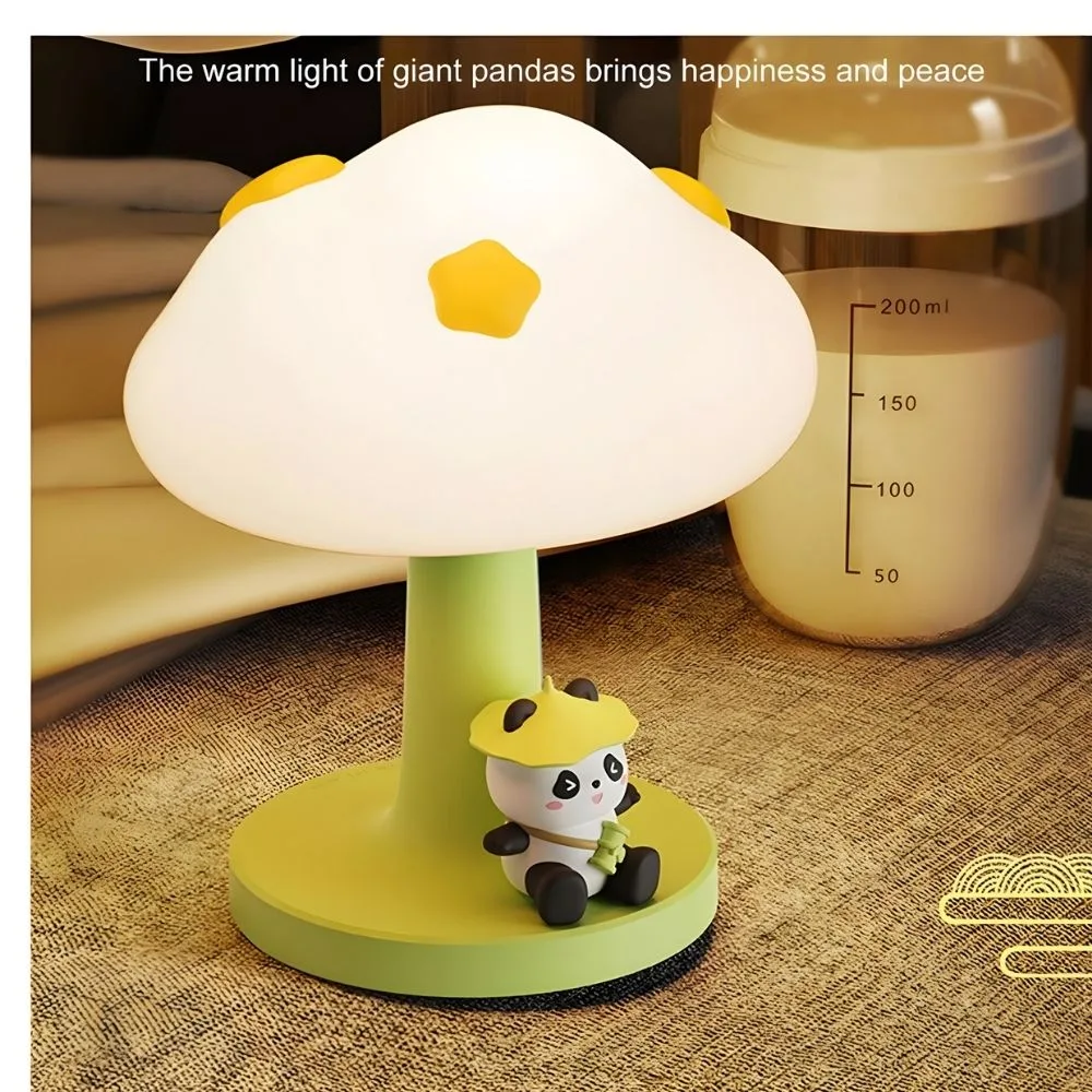 Panda Silicone Night Lamp | Kawaii LED Bedside Touch Light | USB Rechargeable | Kids Room Lamp - Image 2