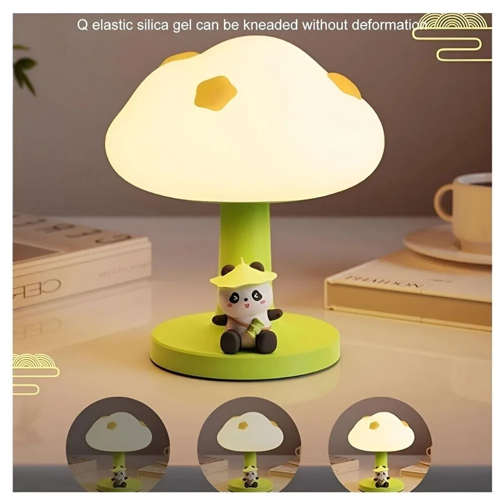 Panda Silicone Night Lamp | Kawaii LED Bedside Touch Light | USB Rechargeable | Kids Room Lamp - Image 4