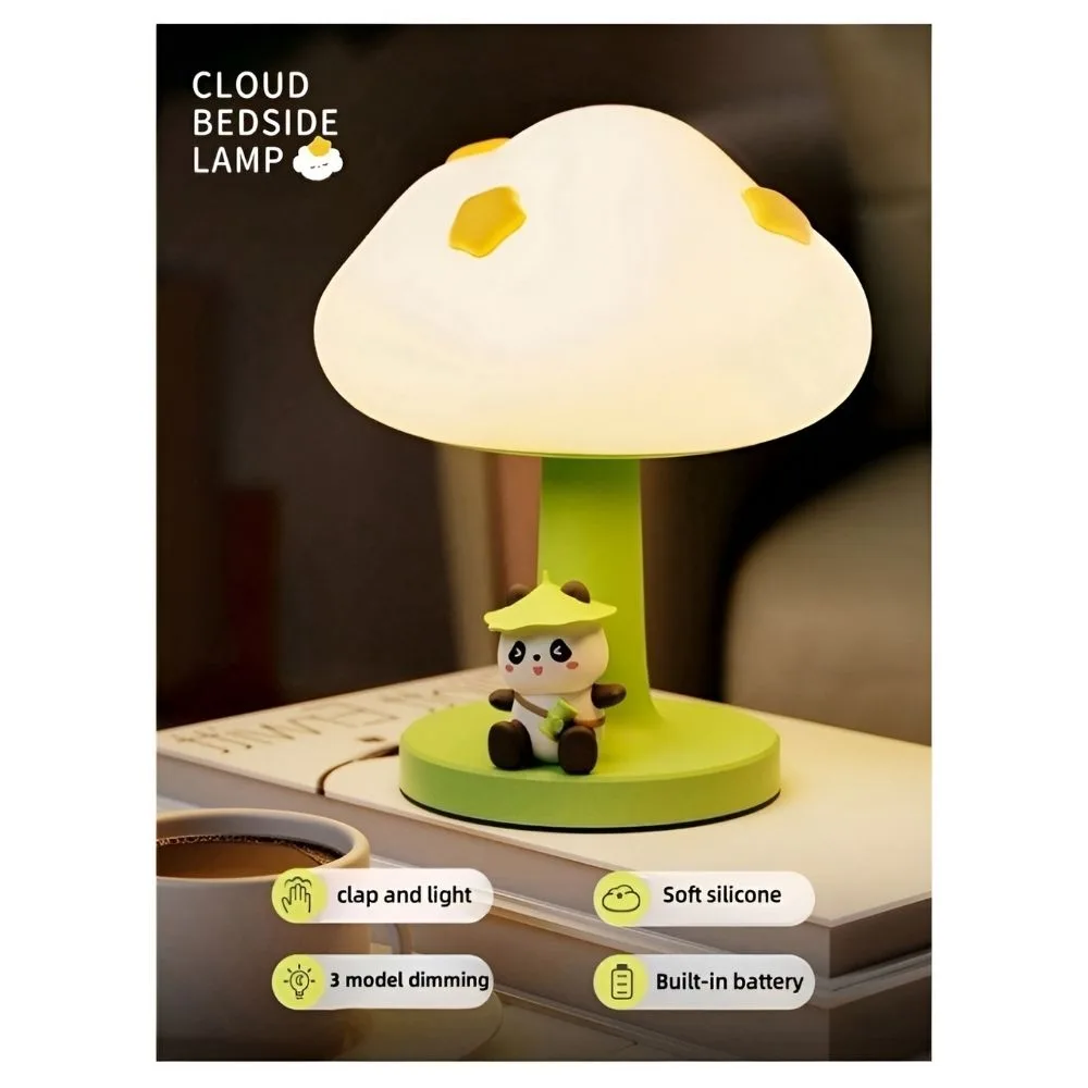 Panda Silicone Night Lamp | Kawaii LED Bedside Touch Light | USB Rechargeable | Kids Room Lamp - Image 7