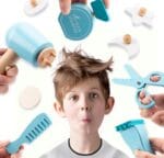 Kids Wooden Hair Salon Playset | 18 PCS Barber Pretend Play Kit | Wooden Beauty & Styling Toy Set | 3+ Years - Image 3