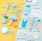 Kids Wooden Hair Salon Playset | 18 PCS Barber Pretend Play Kit | Wooden Beauty & Styling Toy Set | 3+ Years - Image 2
