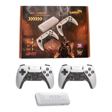 Buy Advance AD-777 retro gaming console online in India. 52 emulators, 1080p HDMI, wireless controllers and plug & play system. Play GTA, WWE, God of War style games. Fast delivery.