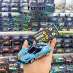 Mini RC Ferrari Car | 1:64 Alloy Body Remote & App Control | 3-Speed Light Up Model with Display Case | 6+ Age | 15-20 Min Playtime
