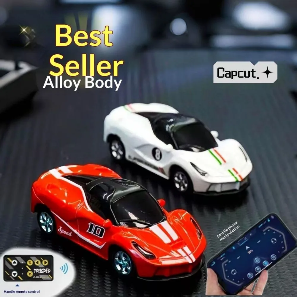 Mini RC Ferrari Car | 1:64 Alloy Body Remote & App Control | 3-Speed Light Up Model with Display Case | 6+ Age | 15-20 Min Playtime - Image 3
