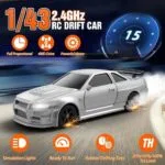 1:43 Scale RC Drift Race Car | 4WD Mini Drift Racing Car with Gyro | Remote Control Drift Vehicle | Age 14+ - Image 5