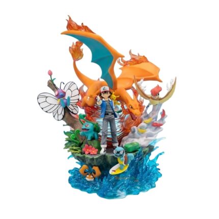 Ash & Pokémon Team LED Anime Figure | Pokémon Collectible Statue with Lights | Shopbefikar