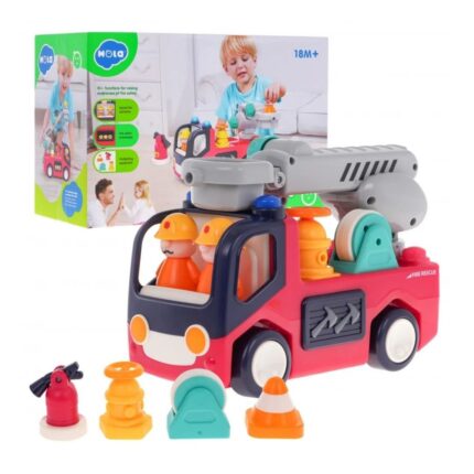 Hola Early Learning Fire Engine Toy for Toddlers | Light & Sound Educational Fire Truck | Shopbefikar