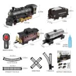 Steam Locomotive Train Set | Remote Control Smoke Train | Light & Sound Toy | 6+ Years - Image 6