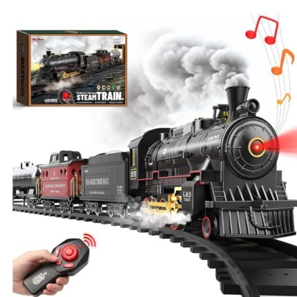 Steam Locomotive Train Set with Remote Control Smoke Light Sound Toy India