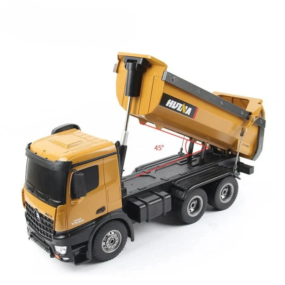 Huina 1573 RC Dump Truck | 1:14 Scale 10-Channel Construction Vehicle | Rechargeable Remote Control Toy | 6+ Years - Image 4