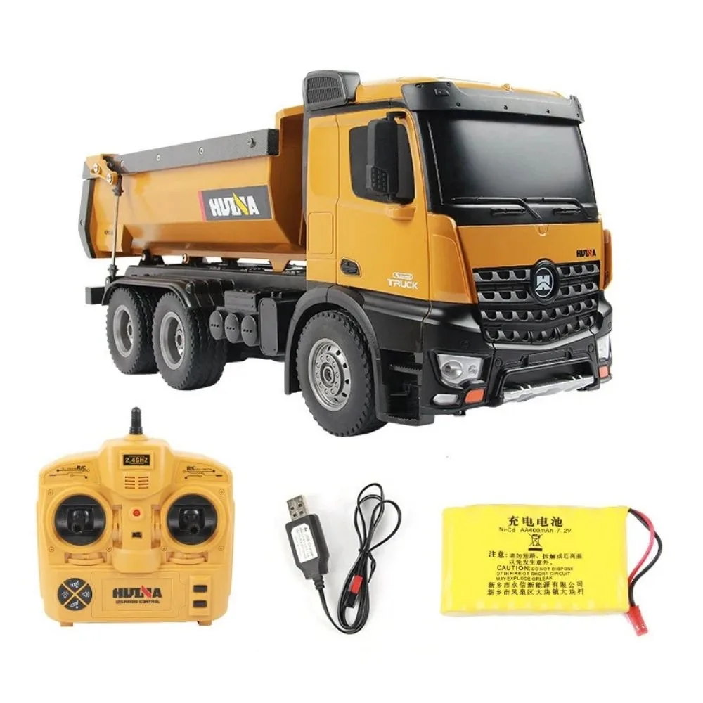 Huina 1573 RC Dump Truck 1:14 Scale | 10-Channel Construction Vehicle with LED Lights | Shopbefikar