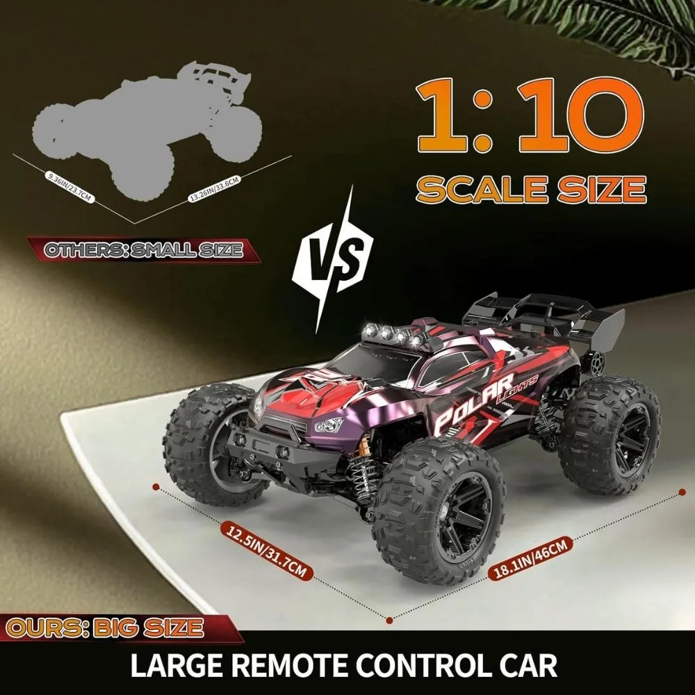 1:10 Scale High Speed RC Off-Road Truck | 4WD Monster Remote Control Car | LED Lights | Age 14+ - Image 4