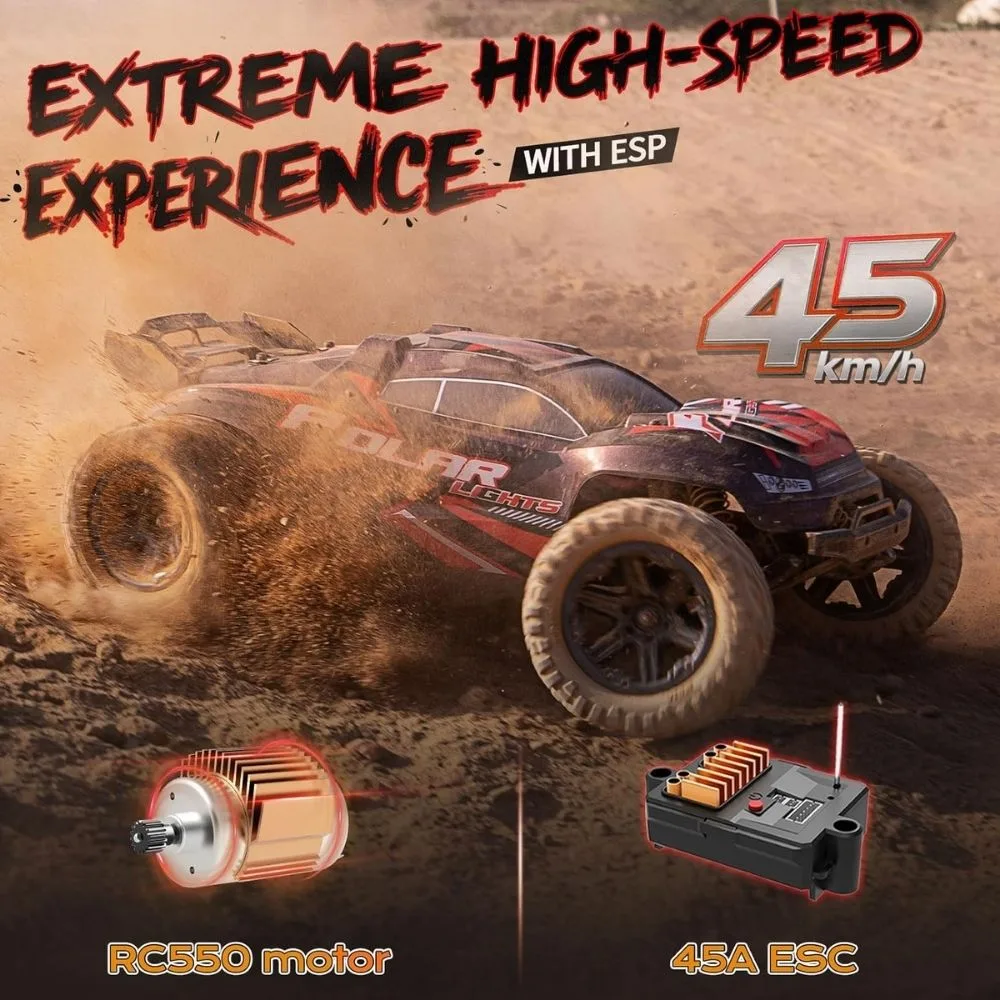 1:10 Scale High Speed RC Off-Road Truck | 4WD Monster Remote Control Car | LED Lights | Age 14+ - Image 5
