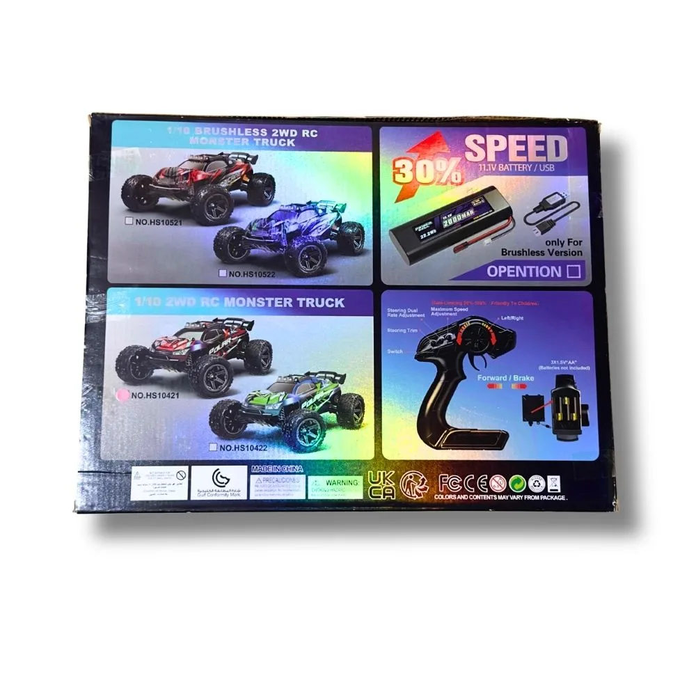 1:10 Scale High Speed RC Off-Road Truck | 4WD Monster Remote Control Car | LED Lights | Age 14+ - Image 2
