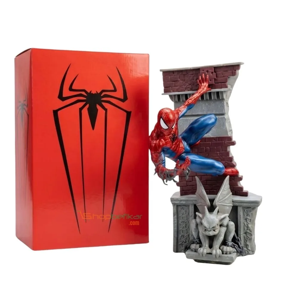 Spider-Man Scaling the Walls 29cm Statue | Superhero Collectible Figure | Shopbefikar