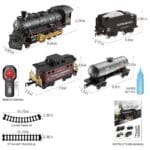 Steam Locomotive Train Set | Remote Control Smoke Train | Light & Sound Toy | 6+ Years - Image 7