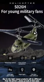 Syma S026H Boeing CH-47 Chinook Remote Control Helicopter — 1:47 Scale Twin Rotor RC Aircraft - Image 8
