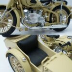 1:10 Scale Vintage Military Motorcycle with Sidecar | Die-Cast Metal Collectible Model | Classic Army Bike Display Piece - Image 3