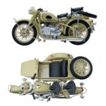 1:10 Scale Vintage Military Motorcycle with Sidecar | Die-Cast Metal Collectible Model | Classic Army Bike Display Piece - Image 9