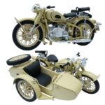 1:10 Scale Vintage Military Motorcycle with Sidecar | Die-Cast Metal Collectible Model | Classic Army Bike Display Piece - Image 7