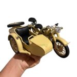 1:10 Scale Vintage Military Motorcycle with Sidecar | Die-Cast Metal Collectible Model | Classic Army Bike Display Piece - Image 2