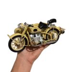1:10 Scale Vintage Military Motorcycle with Sidecar | Die-Cast Metal Collectible Model | Classic Army Bike Display Piece - Image 4