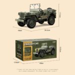 1:10 Scale Willys MB Jeep RC Car | 4WD Military Off-Road Vehicle | 2.4GHz RTR RC Crawler with LED Lights - Image 8