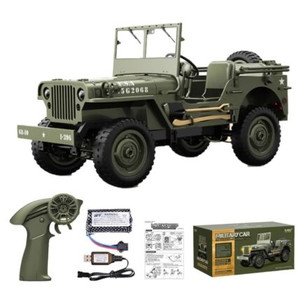 1:10 Willys MB Jeep RC Car 4WD Military Crawler | Off Road Remote Control Vehicle | Shopbefikar