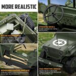 1:10 Scale Willys MB Jeep RC Car | 4WD Military Off-Road Vehicle | 2.4GHz RTR RC Crawler with LED Lights - Image 7