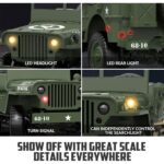1:10 Scale Willys MB Jeep RC Car | 4WD Military Off-Road Vehicle | 2.4GHz RTR RC Crawler with LED Lights - Image 6
