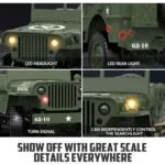 1:10 Scale Willys MB Jeep RC Car | 4WD Military Off-Road Vehicle | 2.4GHz RTR RC Crawler with LED Lights - Image 6