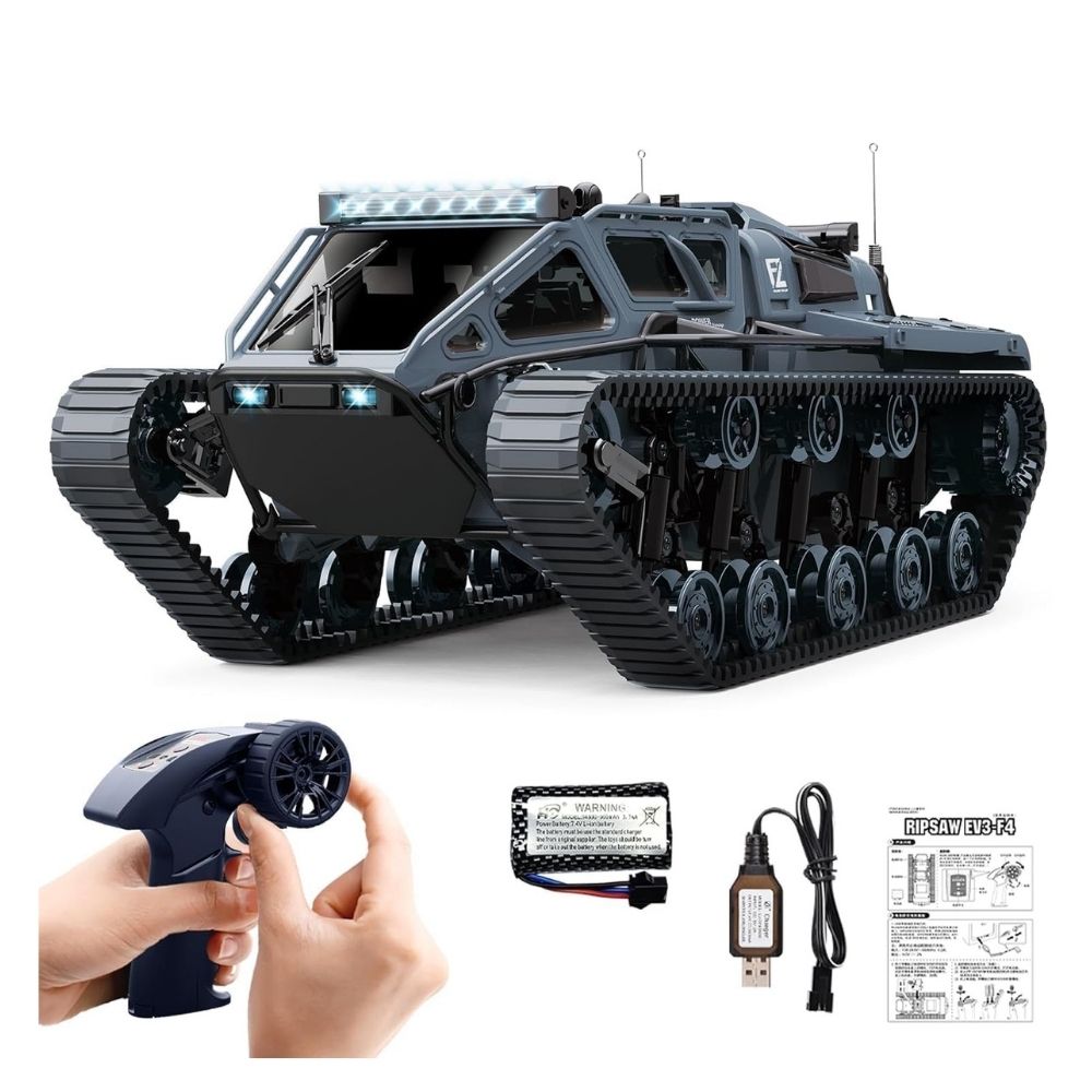 JJRC C8812 MAX RC Tracked Tank Car 2.4GHz 4WD Off-Road Vehicle with 360° Rotation, LED Lights & Full Proportional Control JJRC C8812 MAX RC Tracked Tank Car 2.4GHz 4WD Off-Road Vehicle with 360° Rotation, LED Lights & Full Proportional Control - Image 1