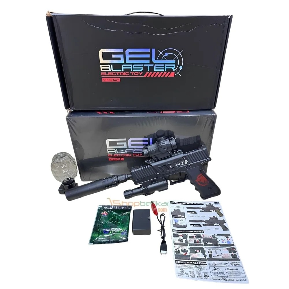 M1911 Electric Gel Blaster Pistol WH36-1 | Rechargeable Gel Ball Gun with Laser Sight & Silencer | Age 14+ - Image 3