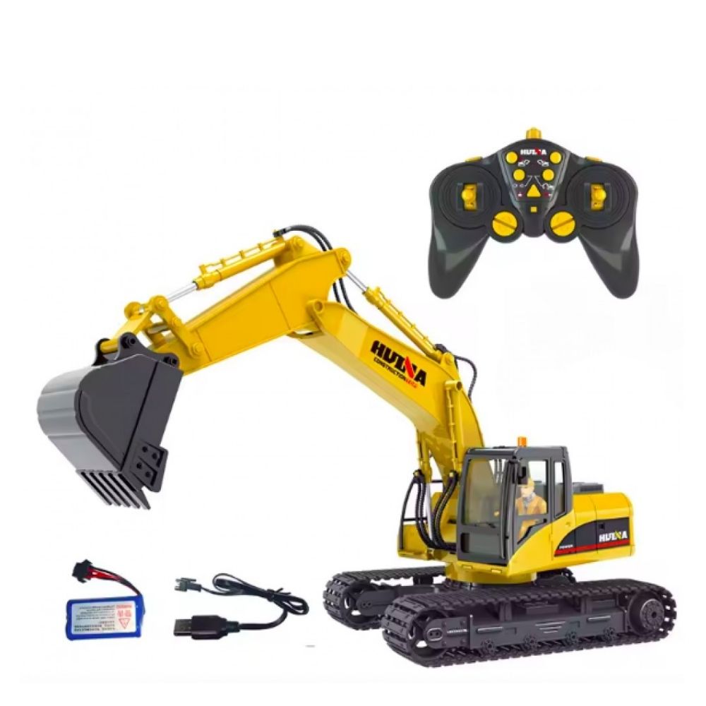 huina loader 1535 HUINA 1535 1:14 Alloy RC Excavator | 15CH Remote Control Metal Engineering Digger | 2.4GHz Construction Vehicle - Image 1