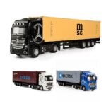 1:50 Mercedes-Benz Actros Container Truck Diecast Model | Metal Cabin, Pull Back Action, Lights & Removable Container