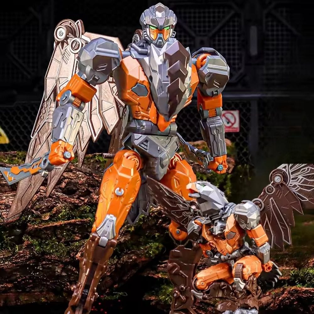 Lijiang transformer egale ORC Warrior Series Animal Mecha Alloy Action Figures | Leopard, Gorilla, Eagle & Rhino | Shopbefikar - Image 1