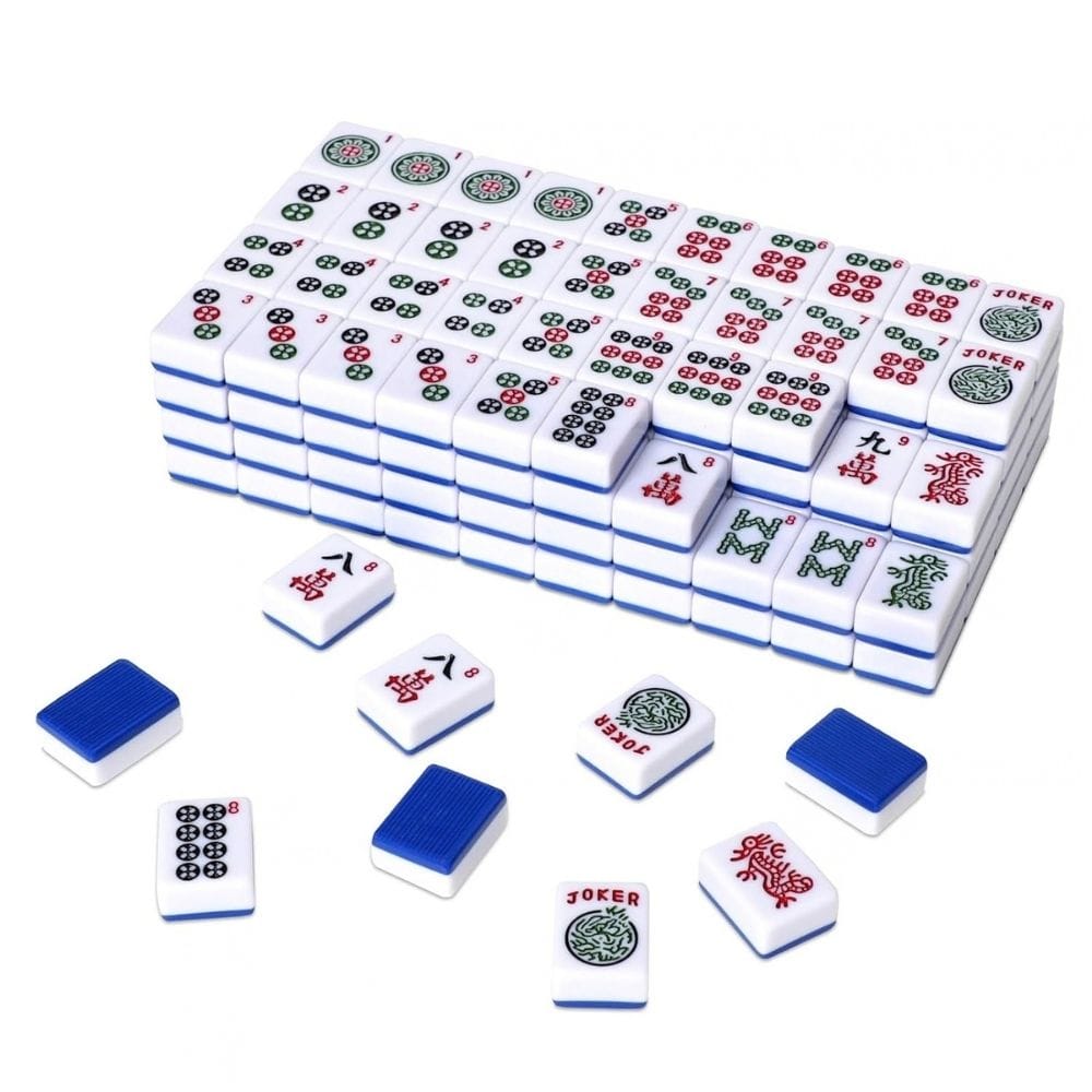 166 tiles mahjongg set 166-piece mah jongg tile set with blue backs, jokers and corner numbers