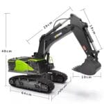 HUINA 1593 RC Excavator | 1:14 Scale Remote Control Digger Toy with Metal Bucket - Image 4